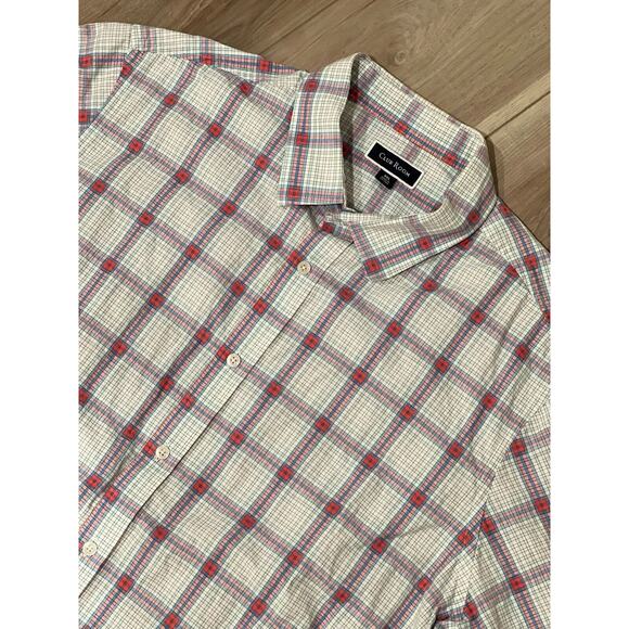 Club Room Men's Plaid Short Sleeve Button-Down Shirt Size XXL #230-J - Picture 1 of 4